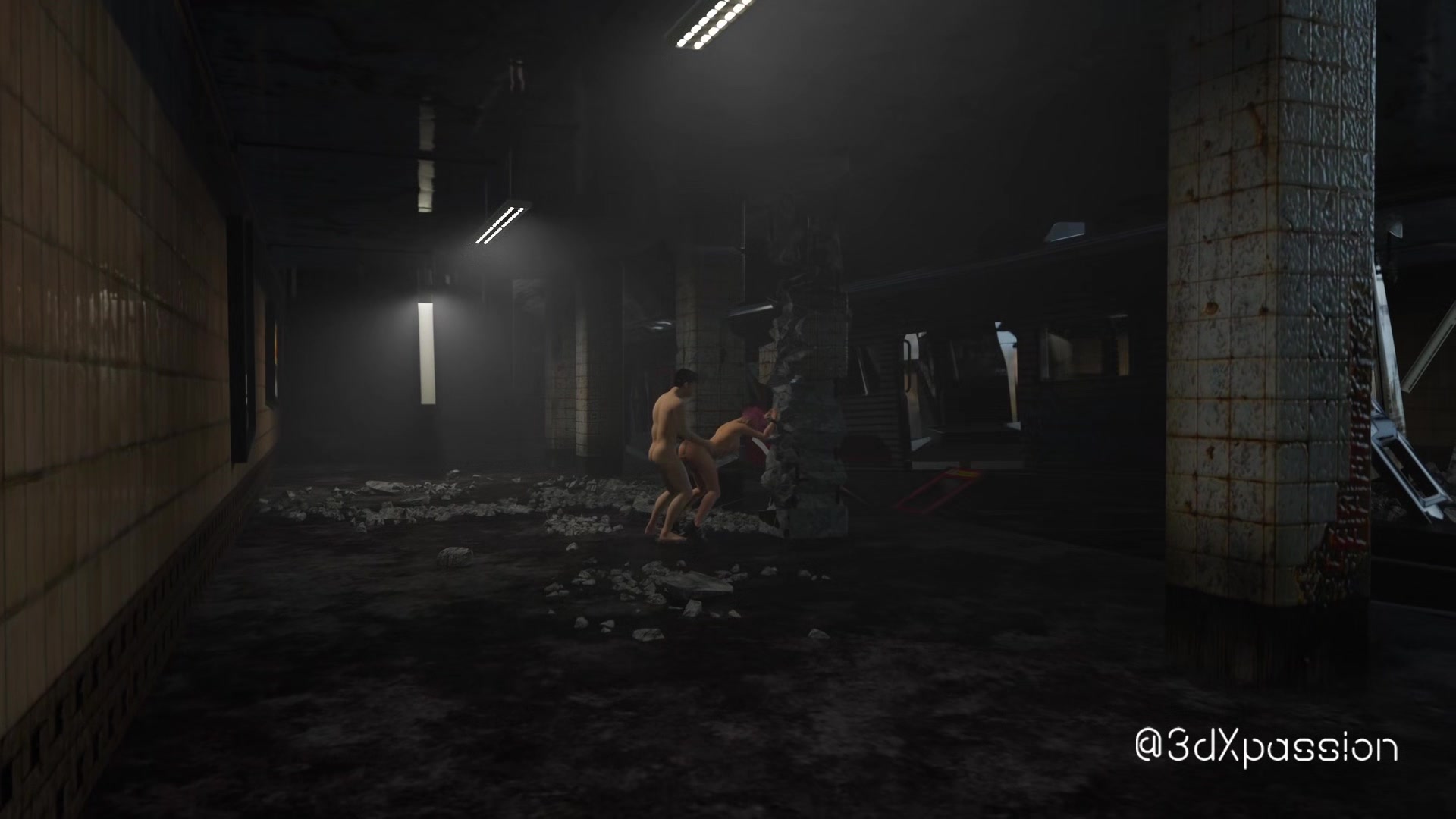 Sexy slut Thacceq gets fucked hard in abandoned VR subway – deep blowjob & raw pounding