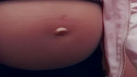 Pregnant giggly British teen 18+ gags on cum