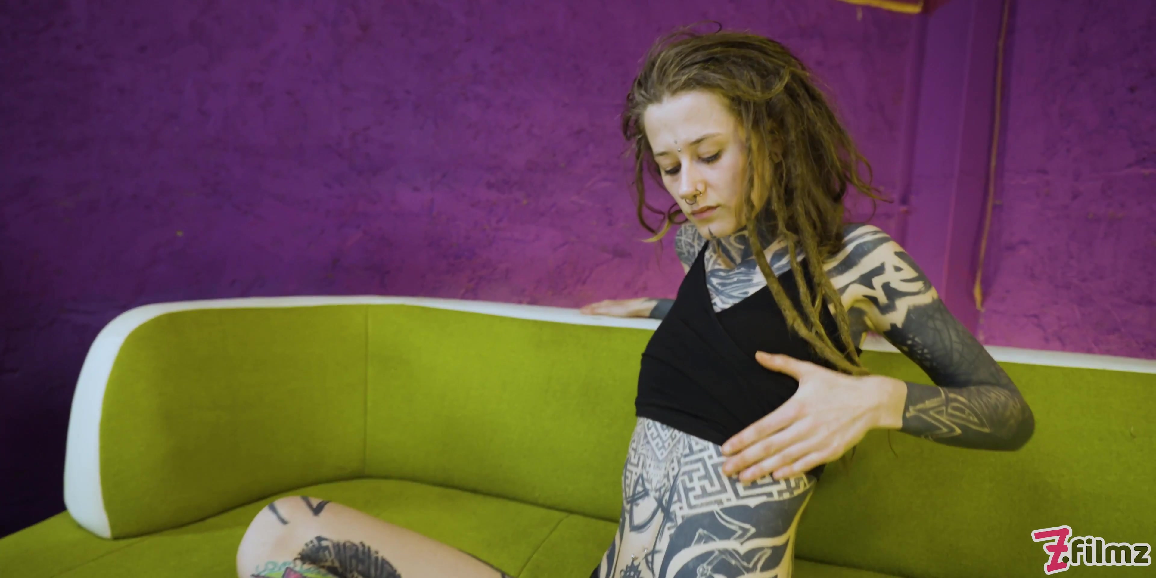 Tattooed teen 18+ First Time - Dildo, Sloppy, Toy - Hippie, Punk, Goth, Alt Porn