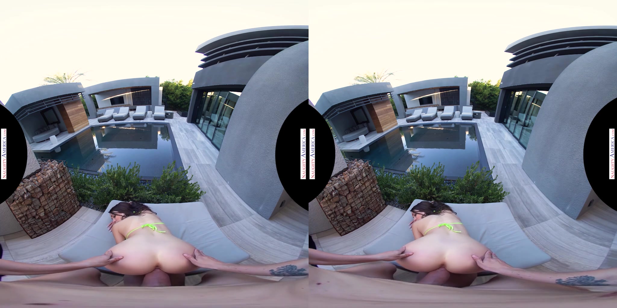 Busty Co-ed Ashly Anderson comes over after school to fuck you poolside