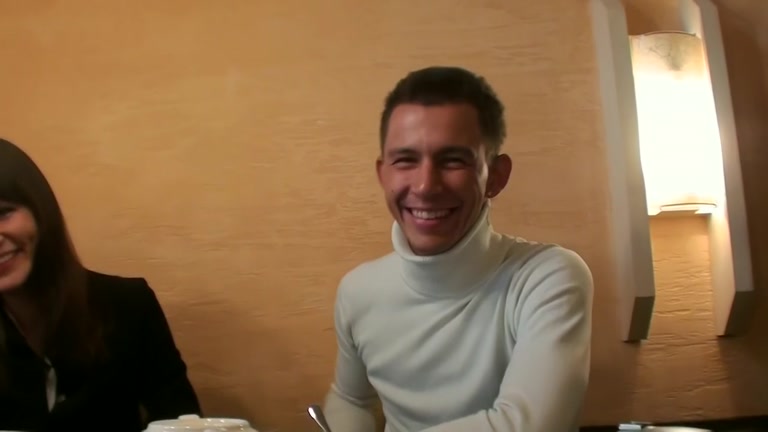 Naked for money and fucked in sushi bar