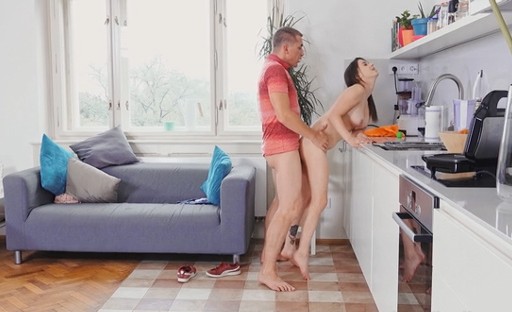 Dude teases the cutie with his tongue