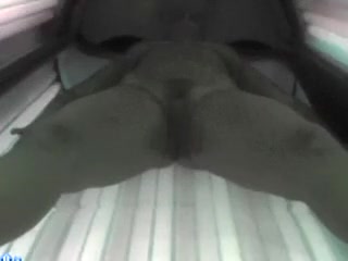 Sexy chick exposes her appetizing muff and her sexy bra buddies to the camera in solarium