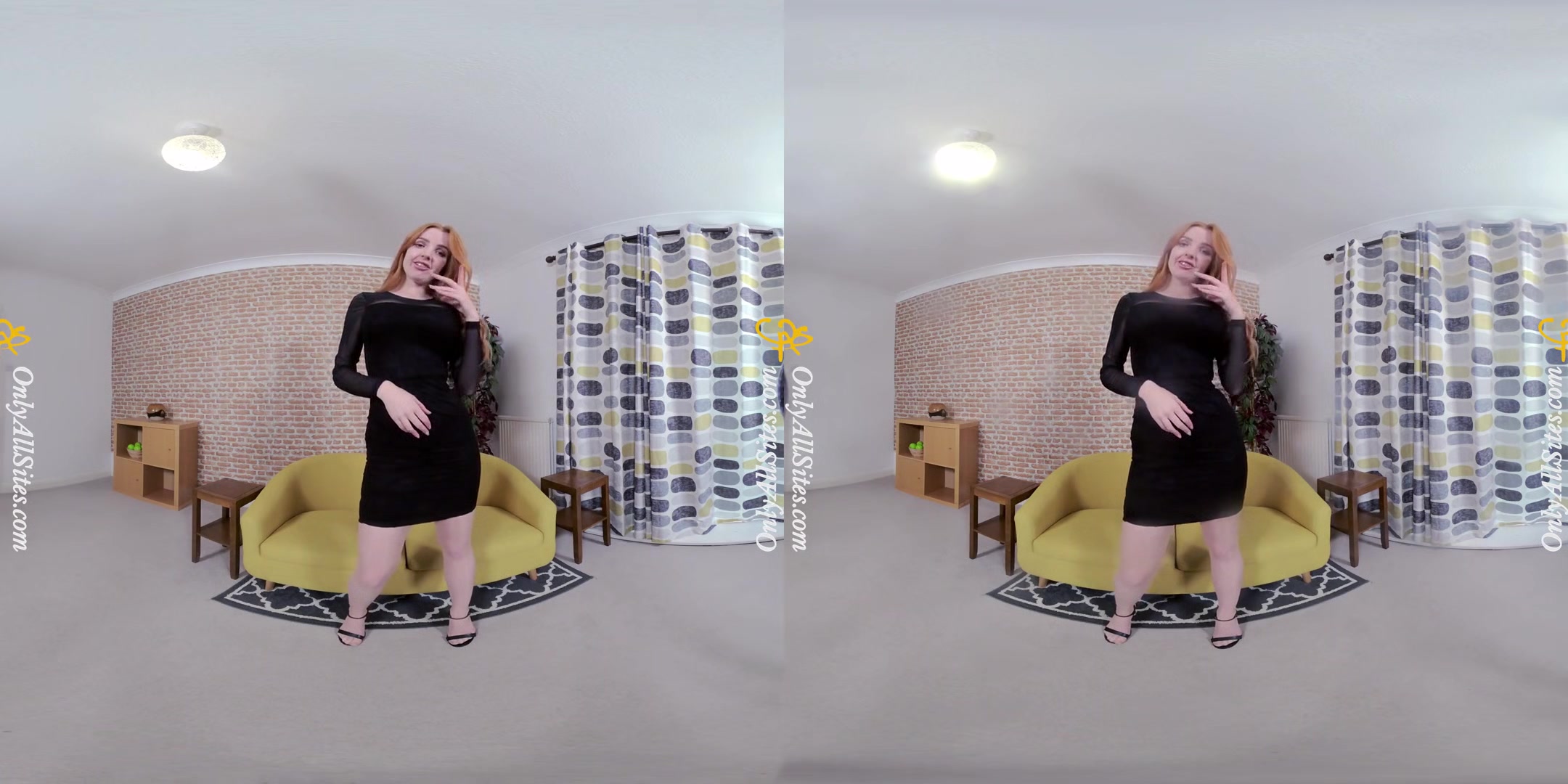 Scarlett Jones - Redhead Beauty in Sexy Lingerie - Nylons Striptease Hairy Pussy