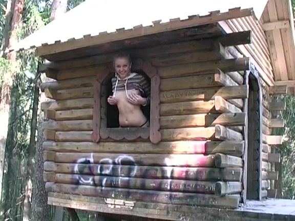 Golden-Haired Russian Hotty team-fucked in the barn