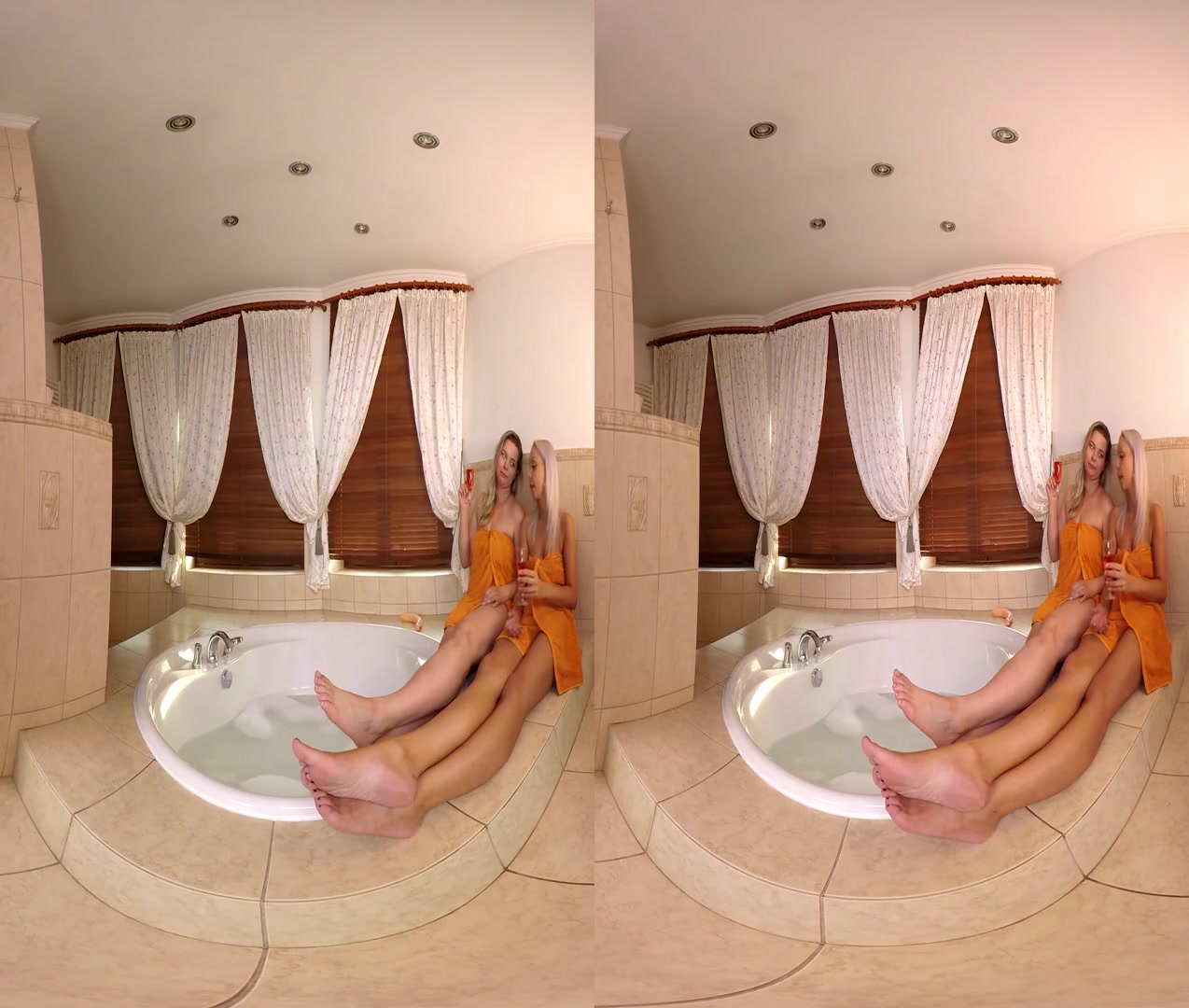 Jacuzzi Time - Lesbian Toying Licking Tub - SexLikeReal