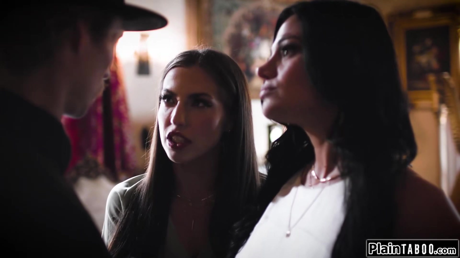 Lesbian couple convert priest by facesit and sucking him off
