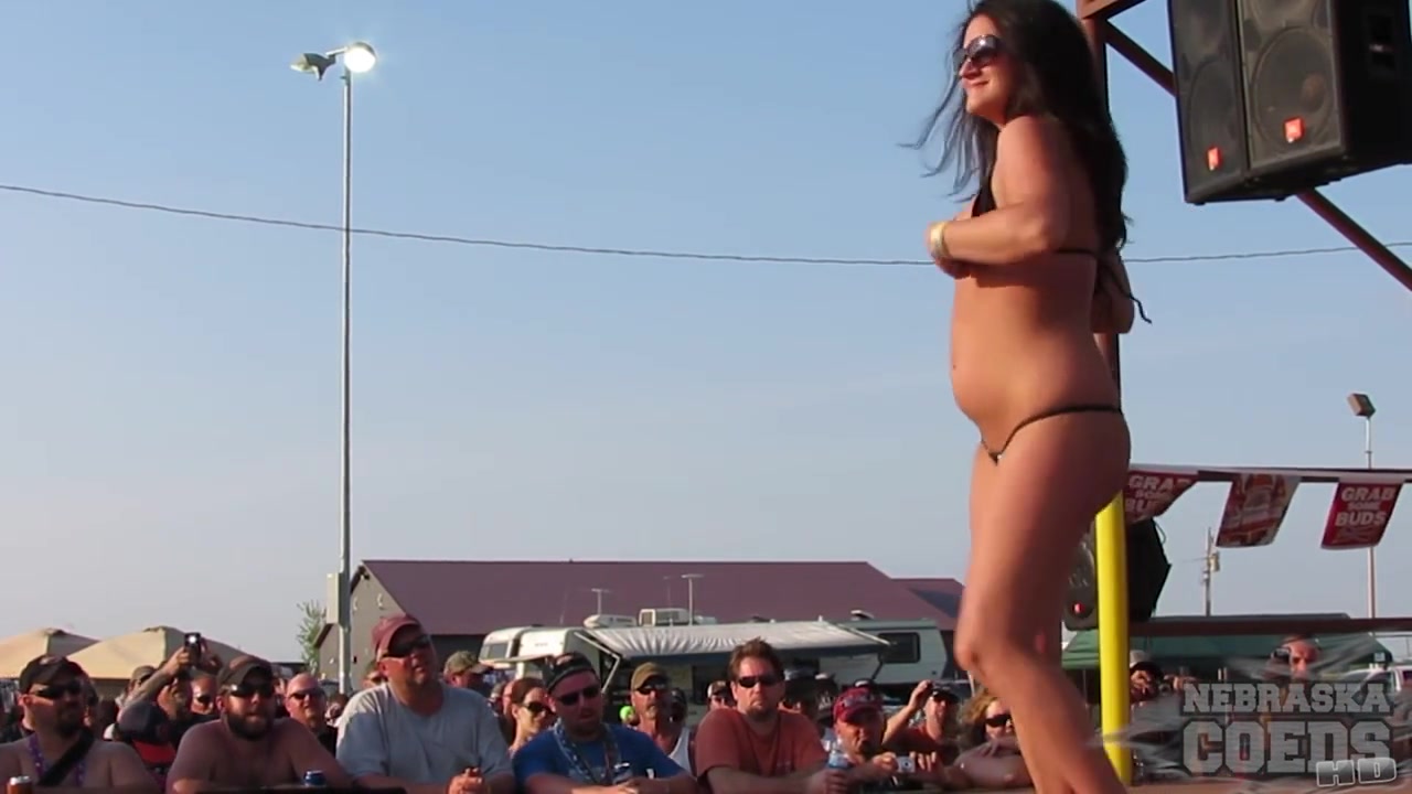 Conesville Biker Rally in Iowa Crazy Pole Contest - NebraskaCoeds