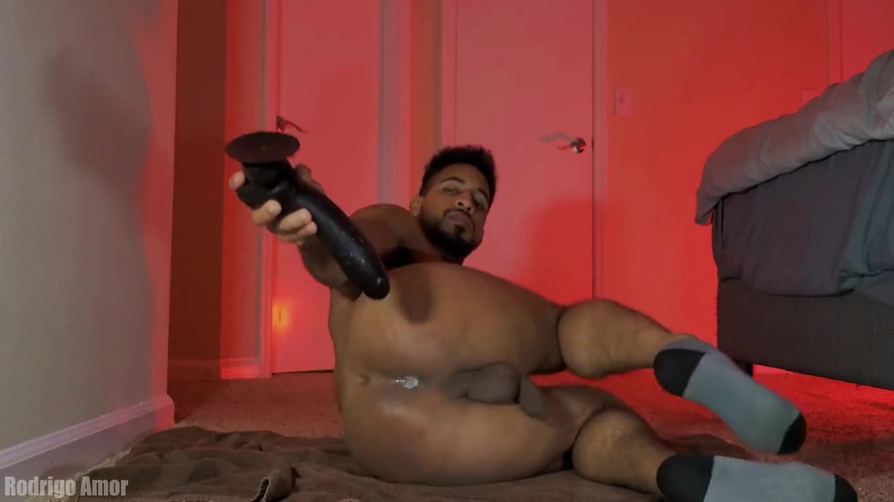 Creamy Big Black Dildo Ass Stretch