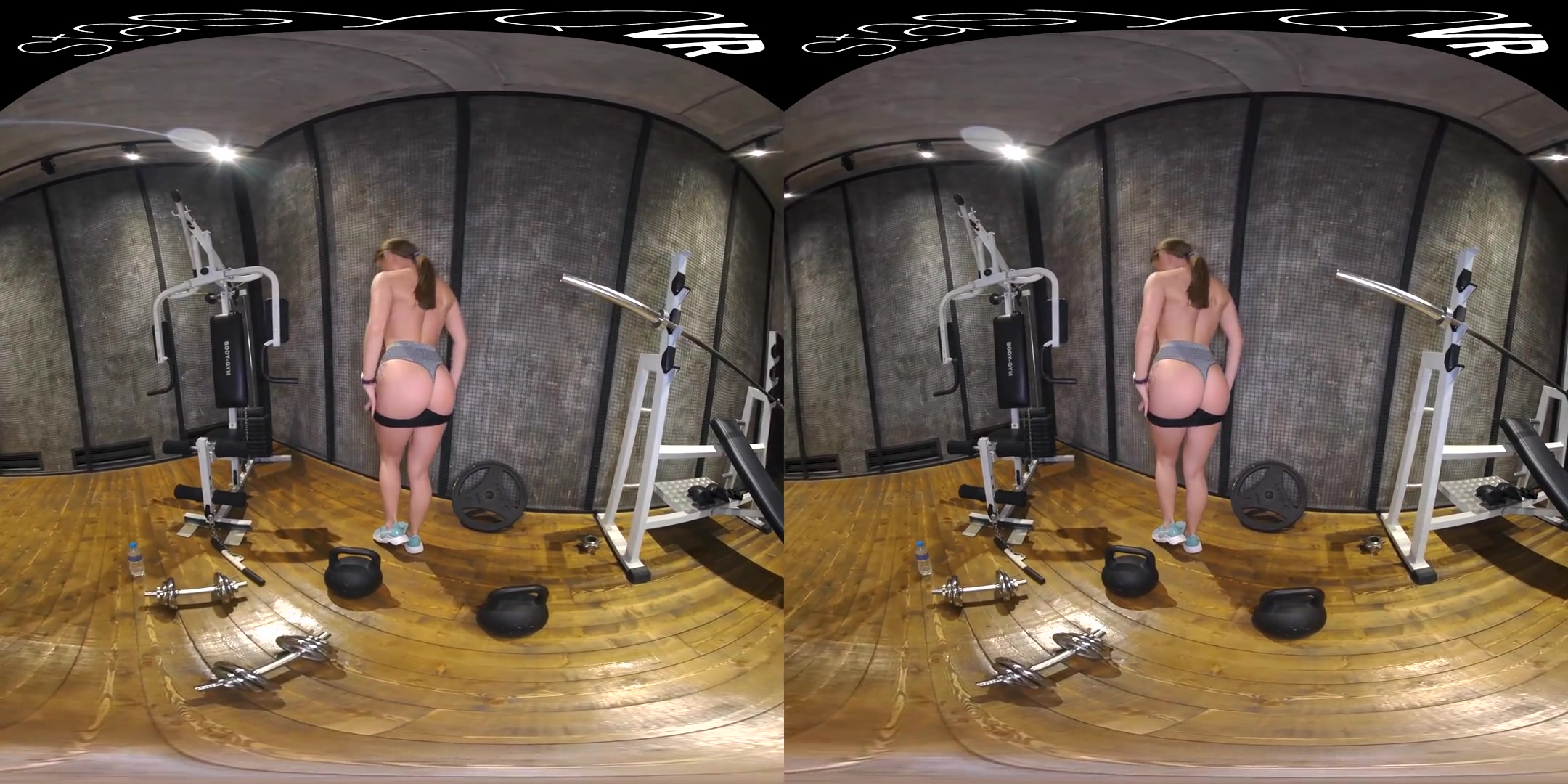Girl of Your Dreams; athletic gamer toned big ass brunette solo striptease