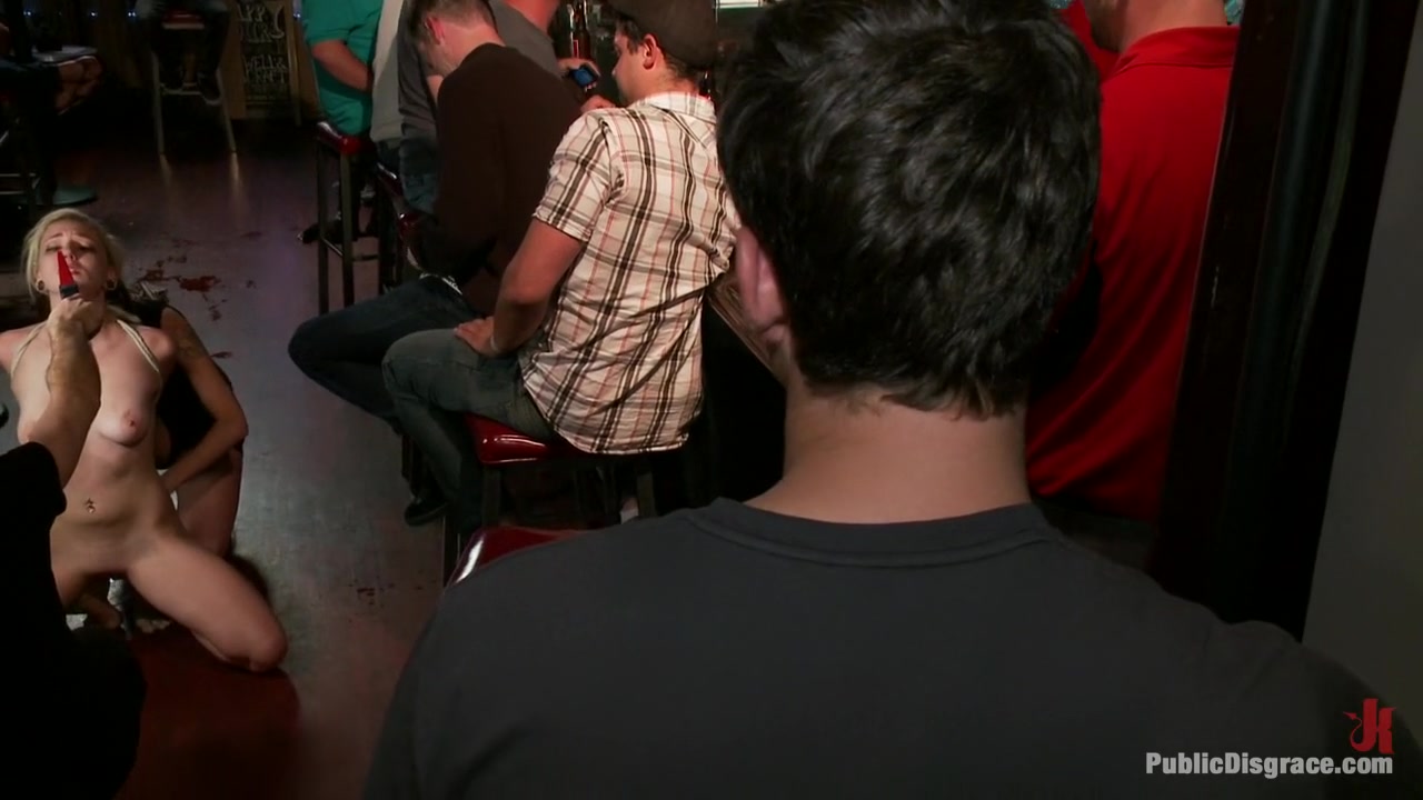 Hot Blonde Disgraced in Bar