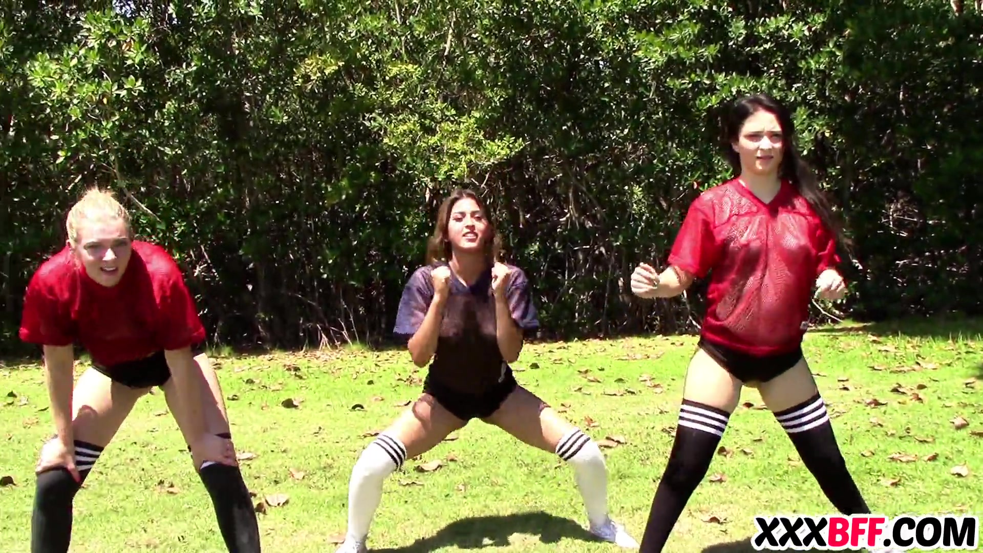 Nice ass girls football team fucks