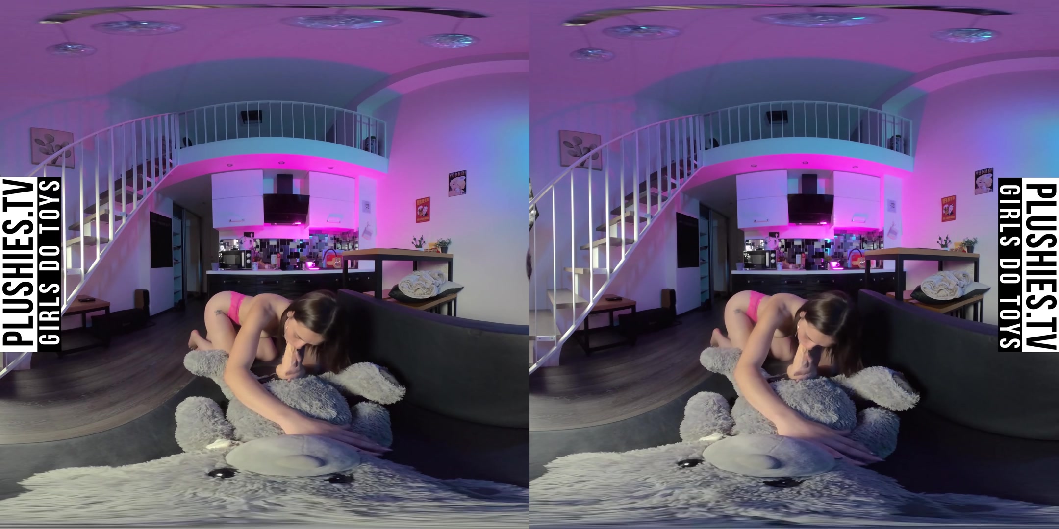 Euphoria - Strapon Sex In The Kitchen With Teddy Bear - PlushiesVR