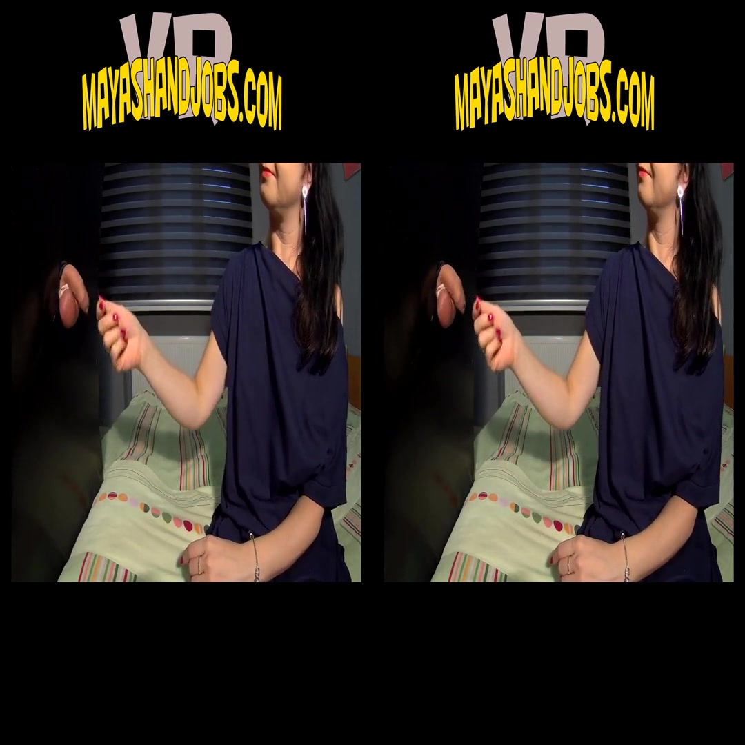 Maya in Powerful Cumshoting Through Gloryhole - MayasHandjobsVR