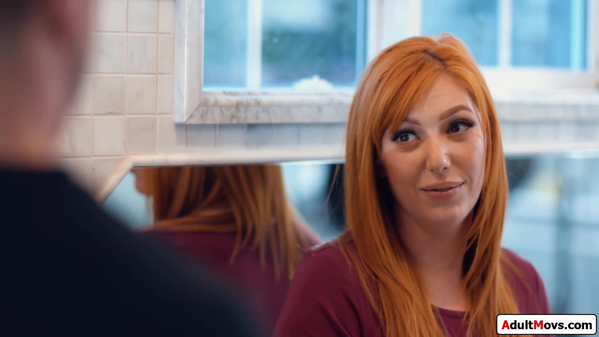 Busty redhead stepmom titfucks and deepthroats stepsons cock