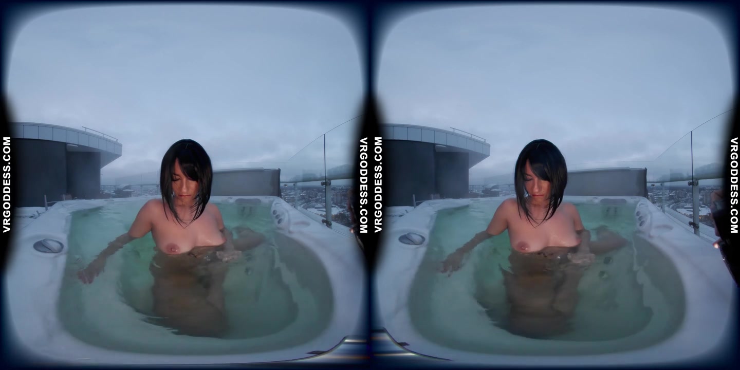 Angelika Showering And Rooftop Jacuzzi On A Snowy Winter Day