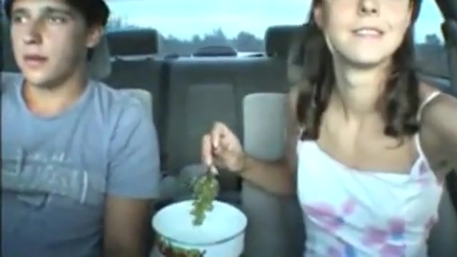 Horny couple teasing each other in the car and he gets a blowjob