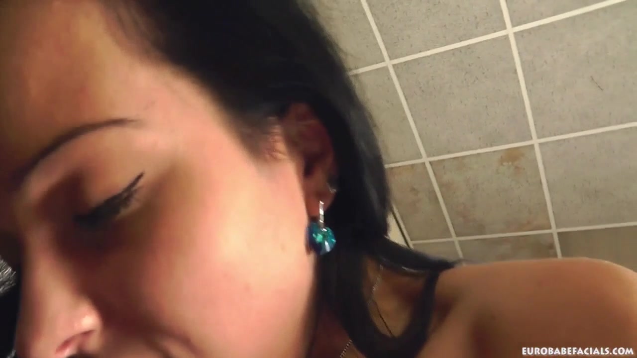 Messy facial fun for Natali Blue after sex session