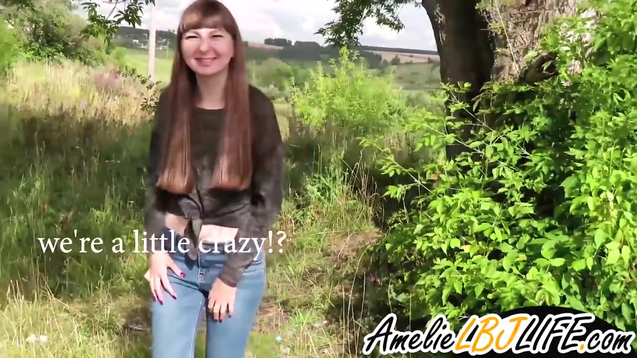 Girl Sensual Sucking Cock Boyfriend Outdoors - Cum In Mouth