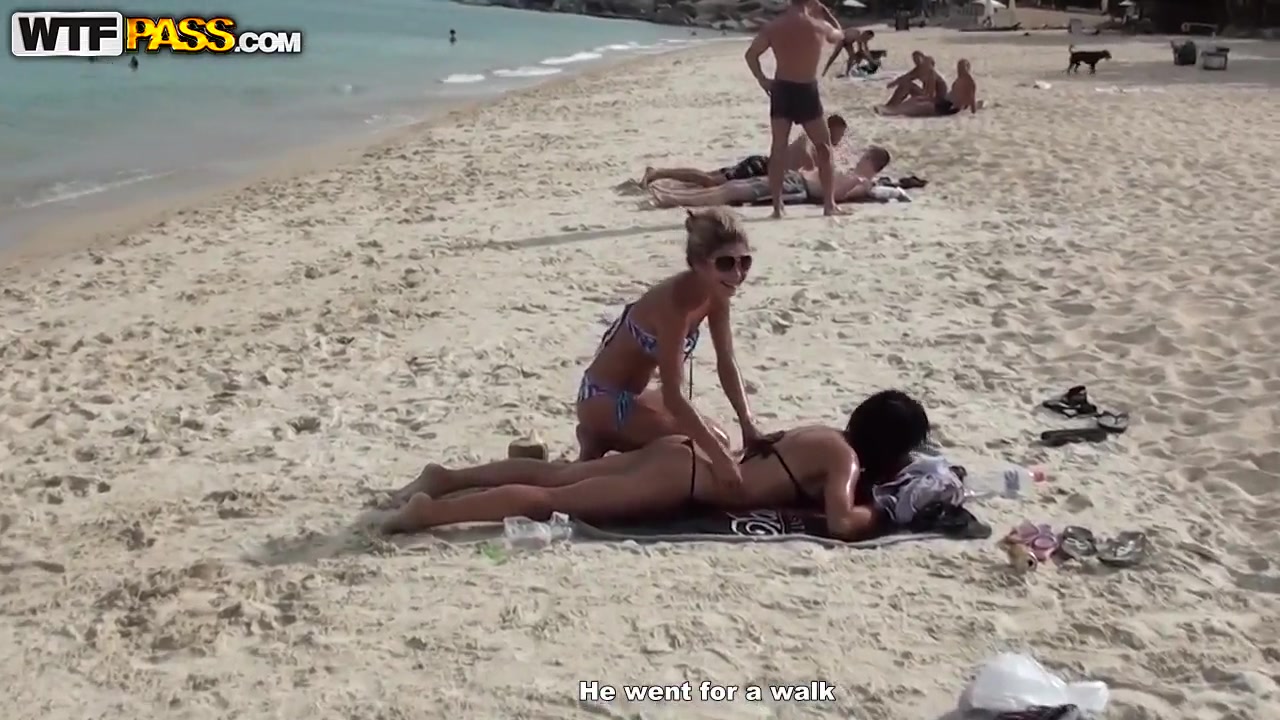 Tiffany and her female friend visit Thai beach