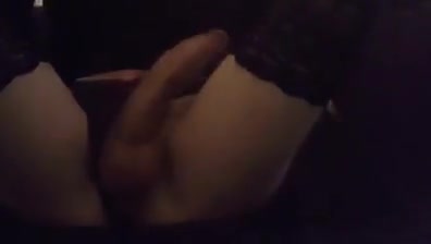 Horny crossdress stroking and some little dildoplay