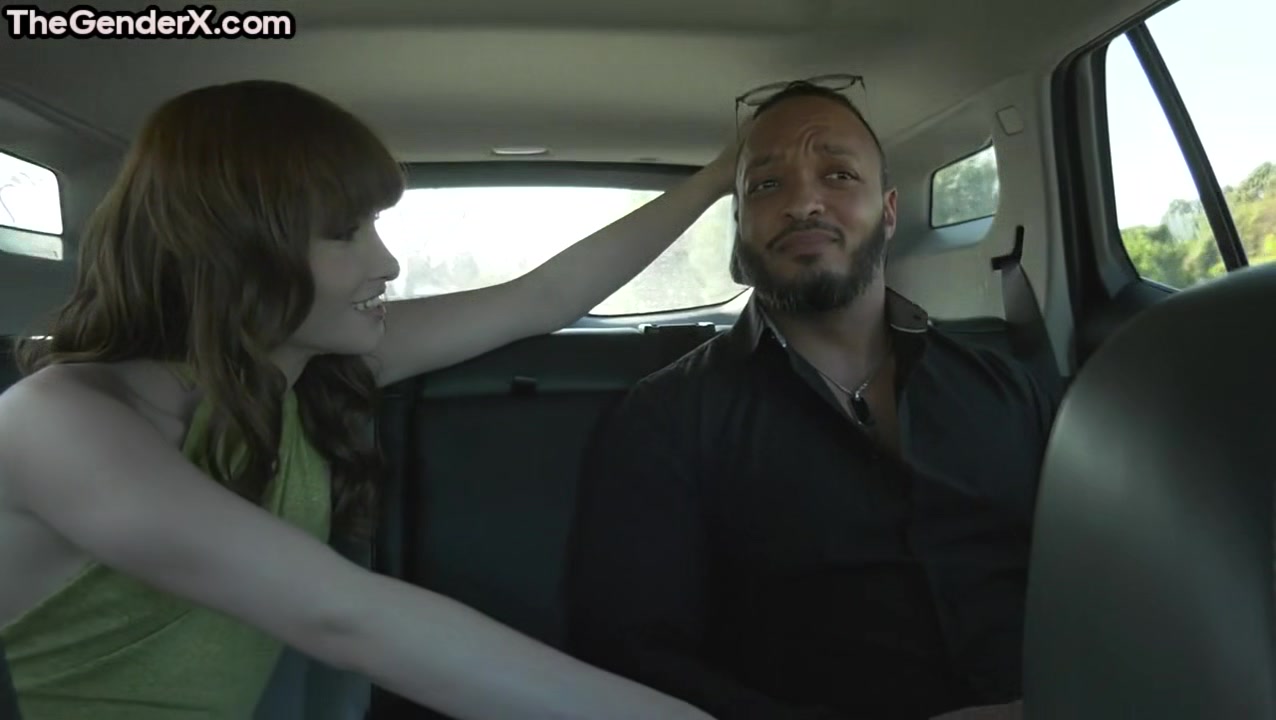 Transgender hotties barebacked in IR 3some by Black guy