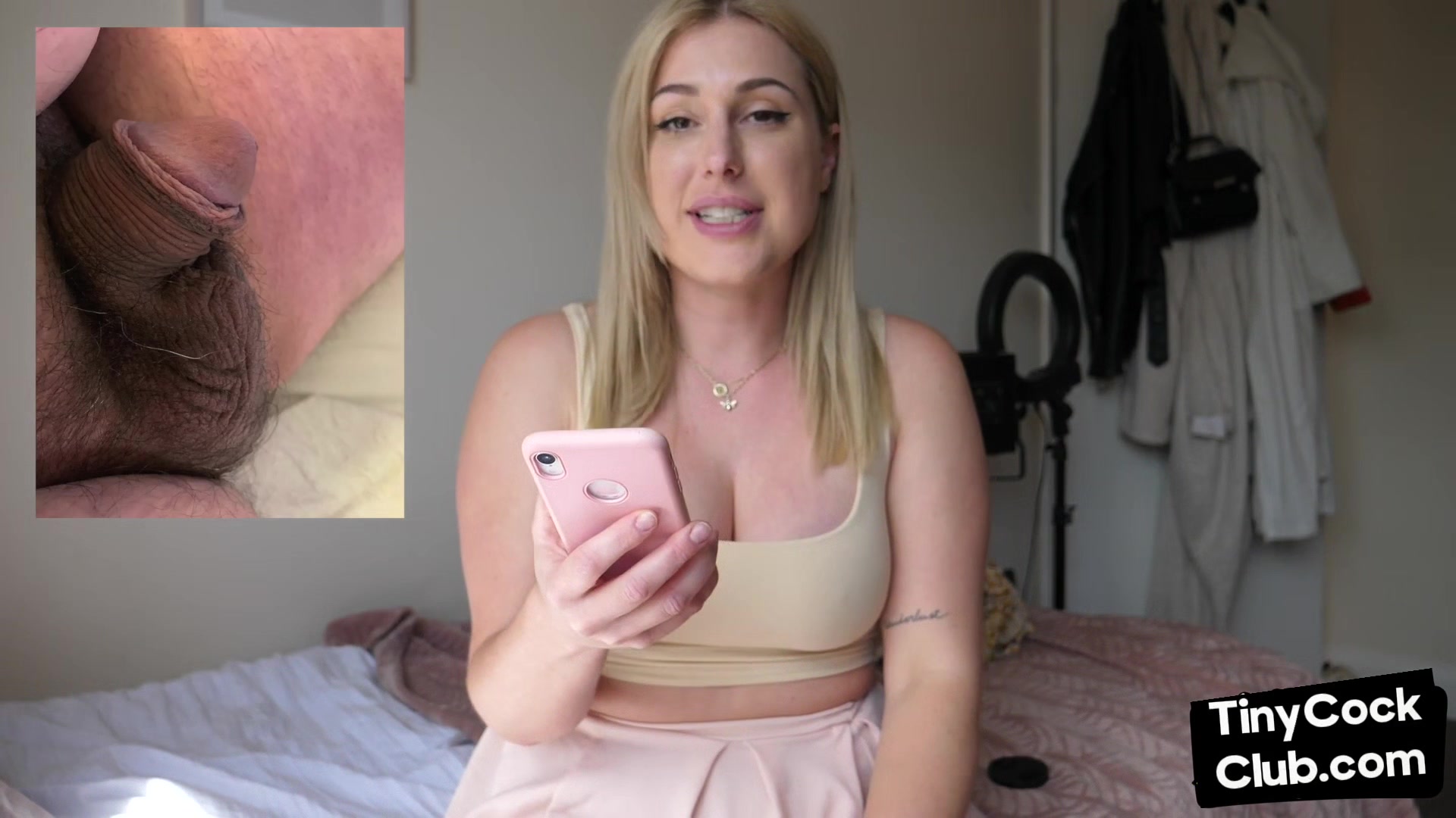 SPH solo busty babe talks humiliative about small dick men