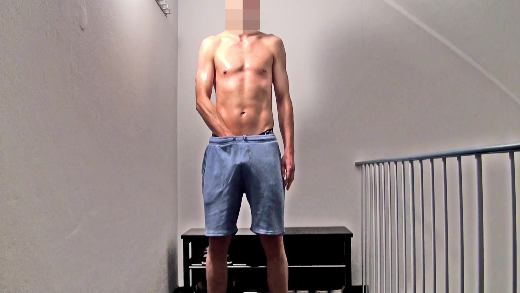 Getting Horny And Wanking In Public Staircase After Workout Results In Cum Fountain