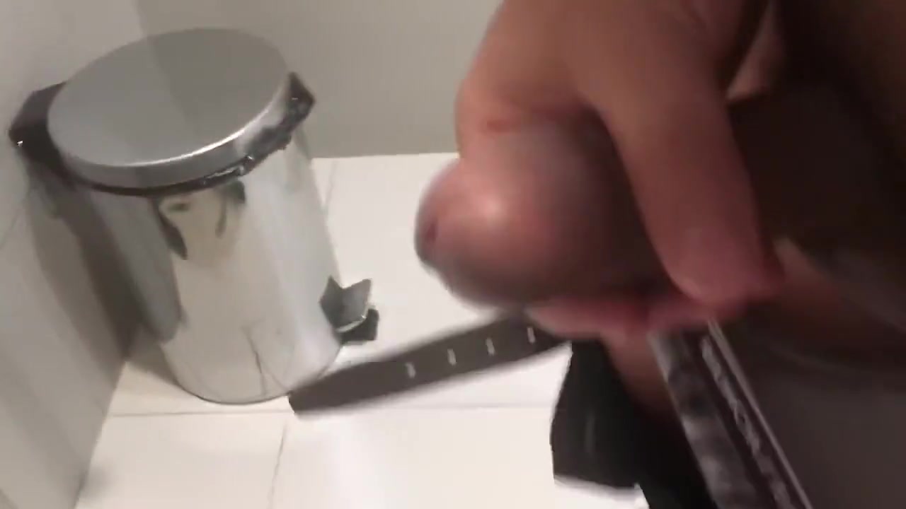 Professional Handsome Office Guy Strokes His Cock After Pissing To Relief Himself From Stress