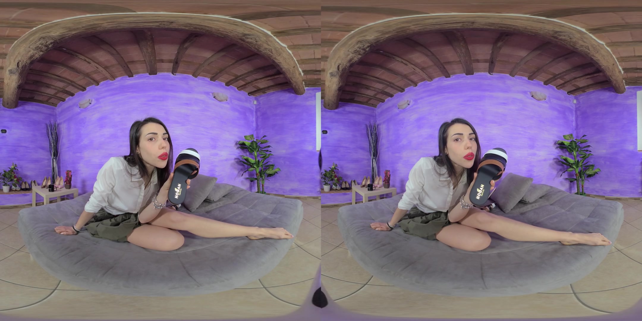 Strikingly Beautiful, Sensual Petra Takes Off Her Flat Sandals - VRFootFetish