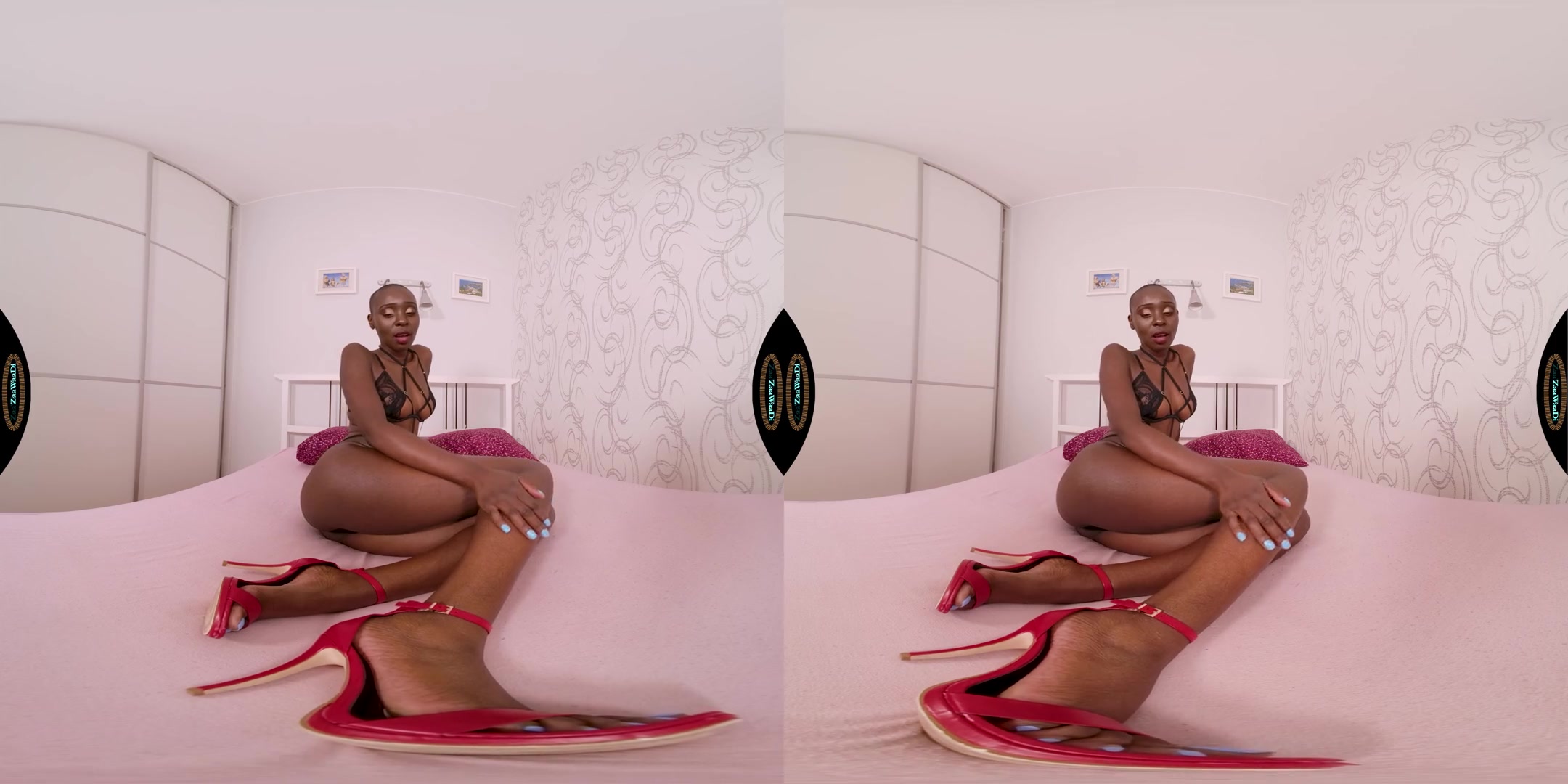Sexy Lingerie In The Bed - Ebony Babe Solo - SexLikeReal