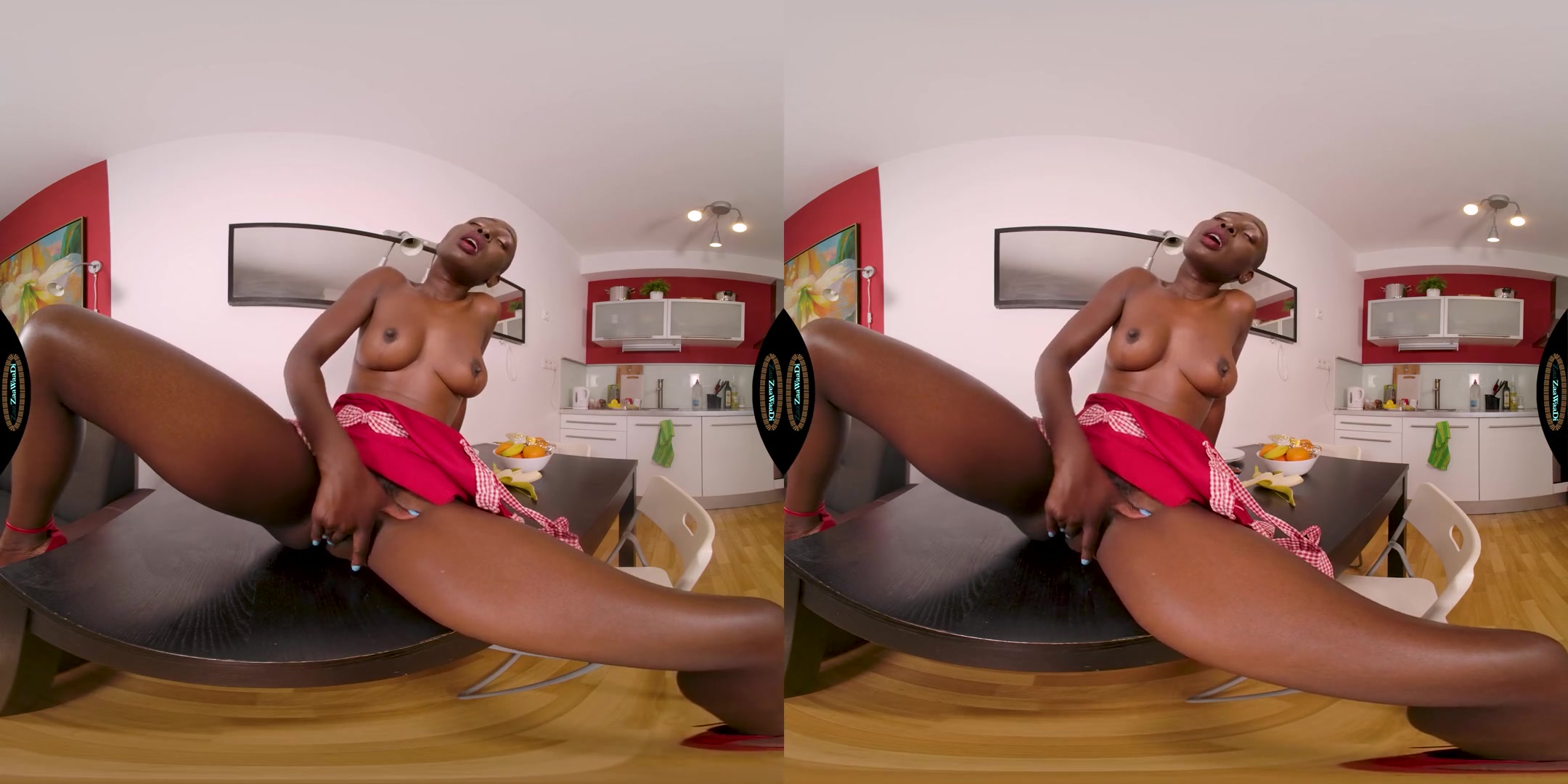 Zaawaadi Is Nasty In The Kitchen - Ebony Babe with Big Tits Solo