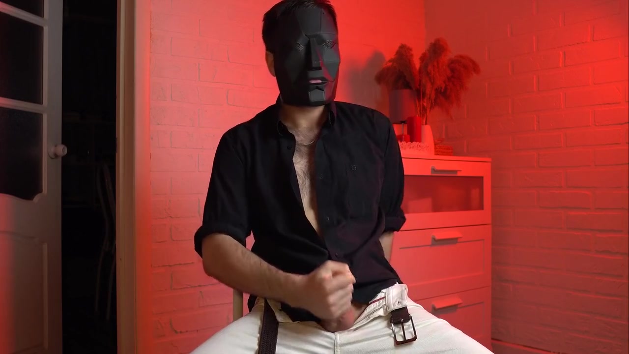 Masked Handsome Man Noel Dero Watches Kinky Porn And Jerks Off. Loud Moans And Orgasm Of A Young Guy