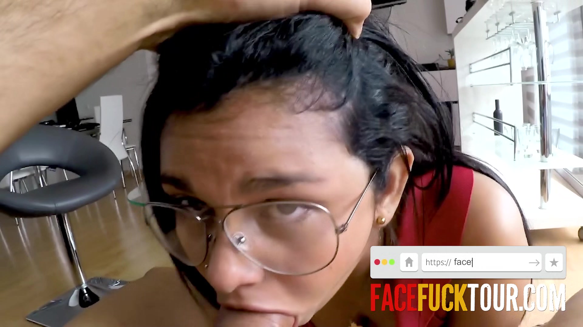 Cheating slut manhandled and face fucked HARD against the wall