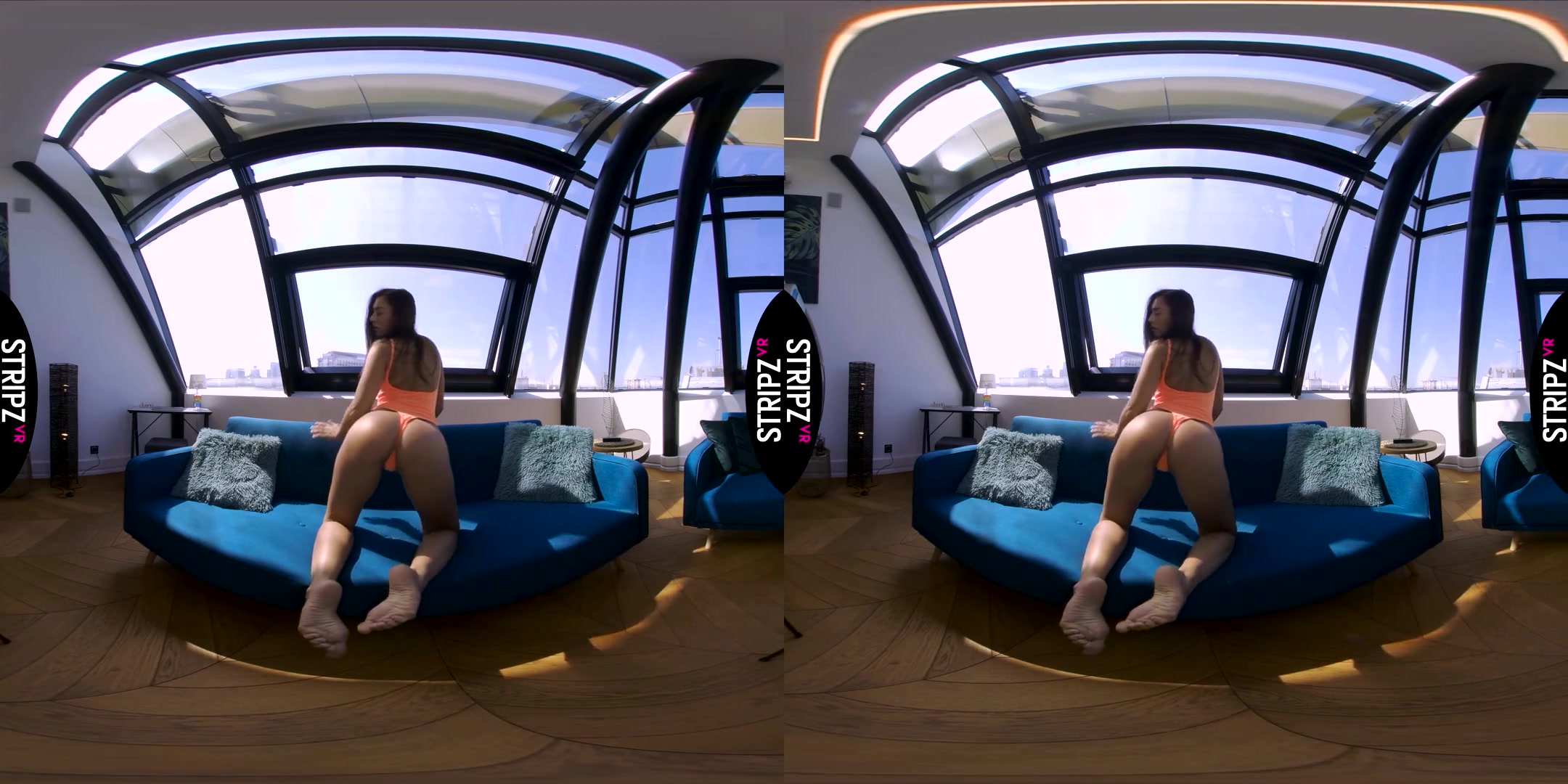 One Piece Vixen - Hot Brunette Solo Striptease in a Swimsuit