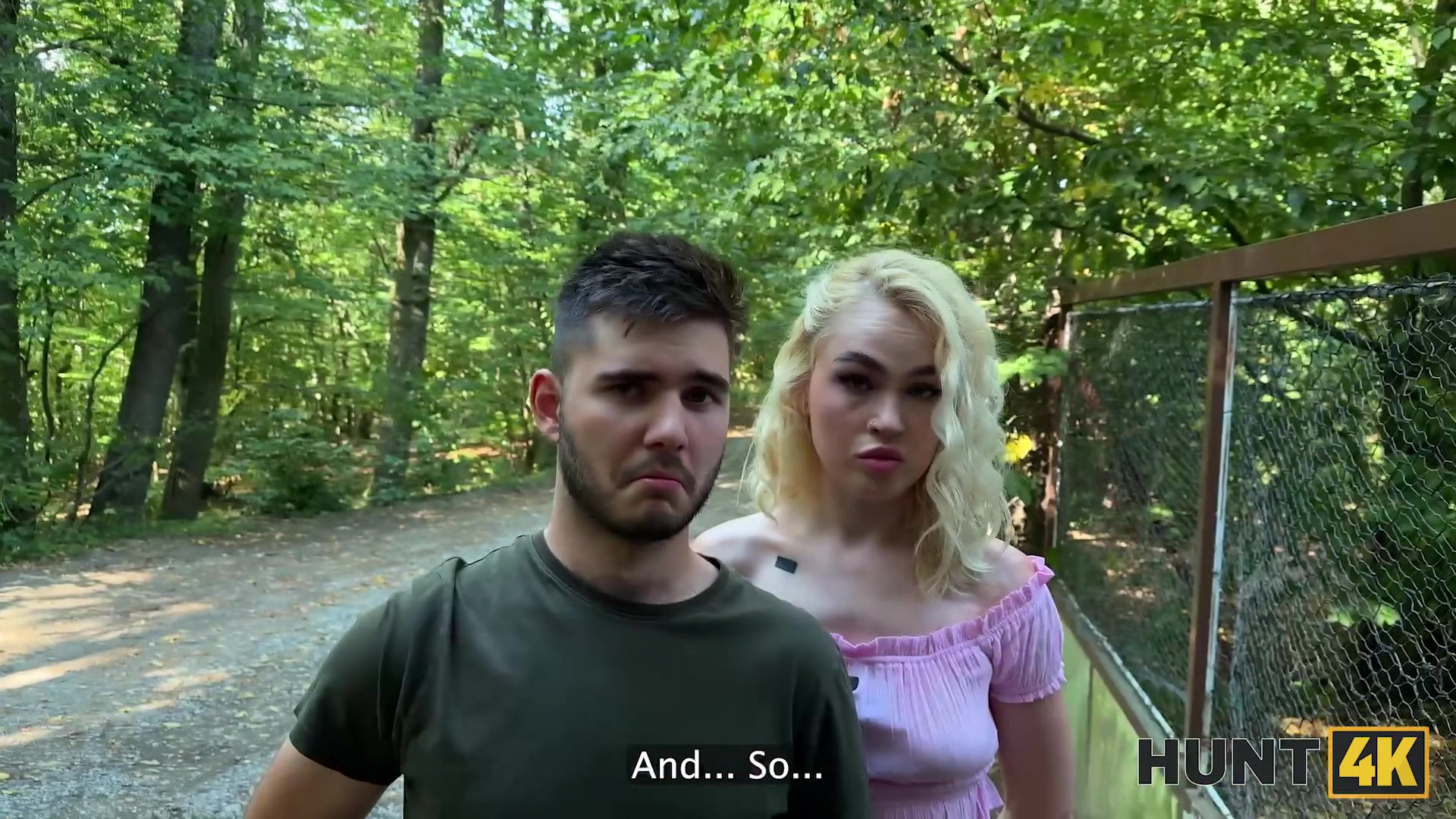 HUNT4K. Young blonde babe was moaning so hard while Hunter fucked her outdoors