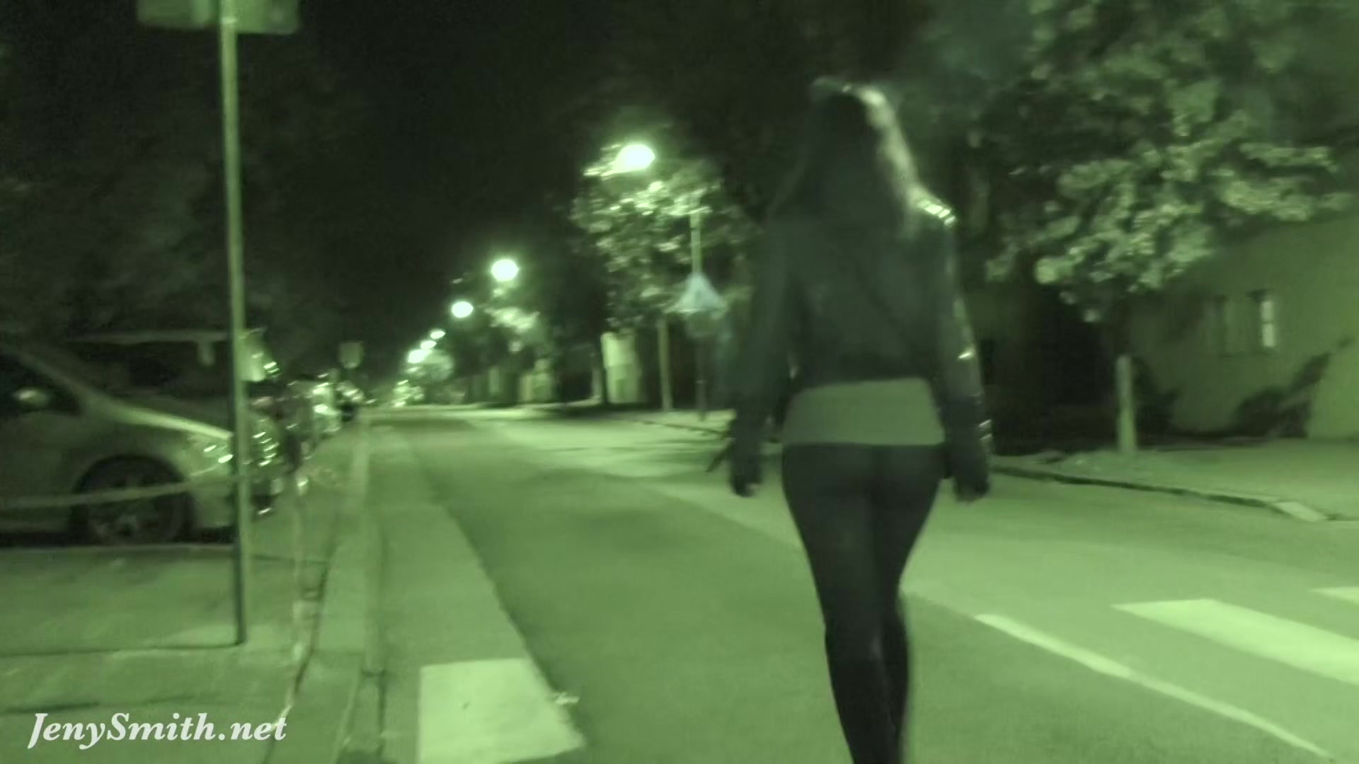 Jeny Smith goes in a club with simless transparent leggings. Teasing a stranger in public place