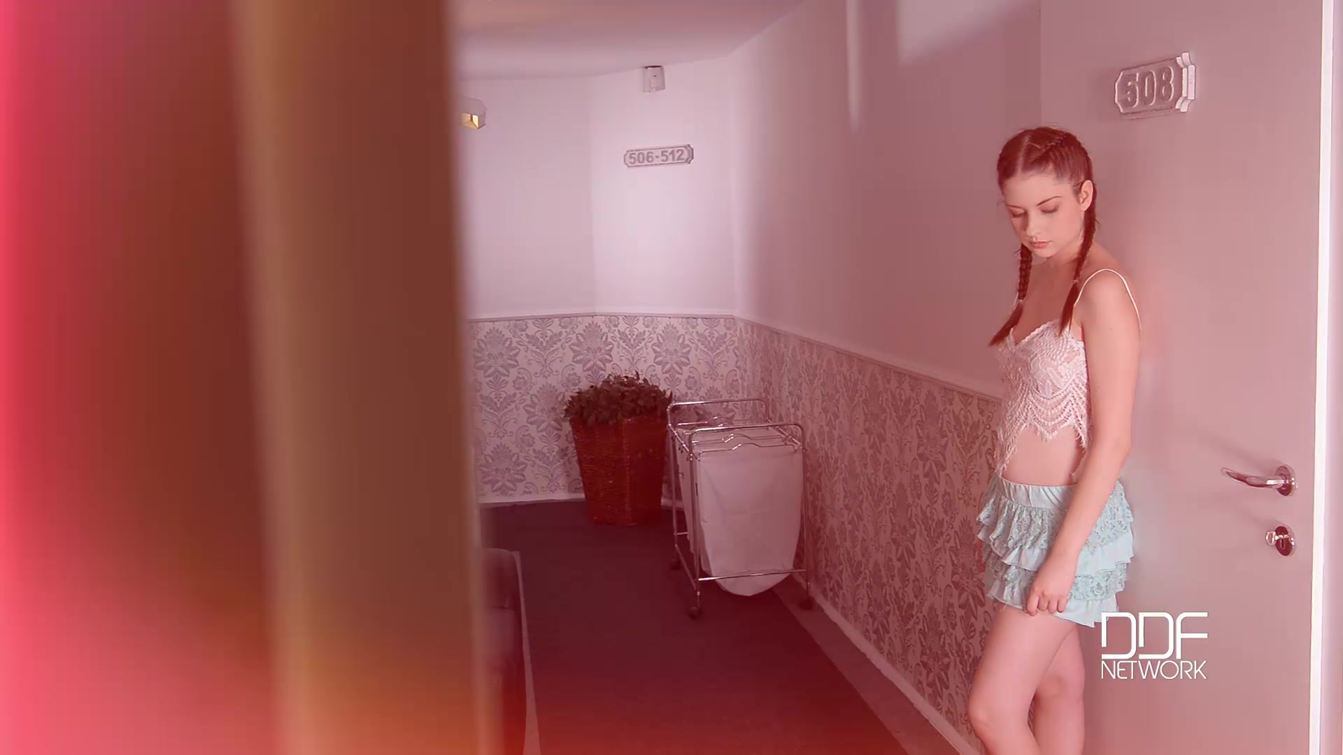 Heavy Petting Lesbians - Getting Frisky in the Hallway - PornWorld