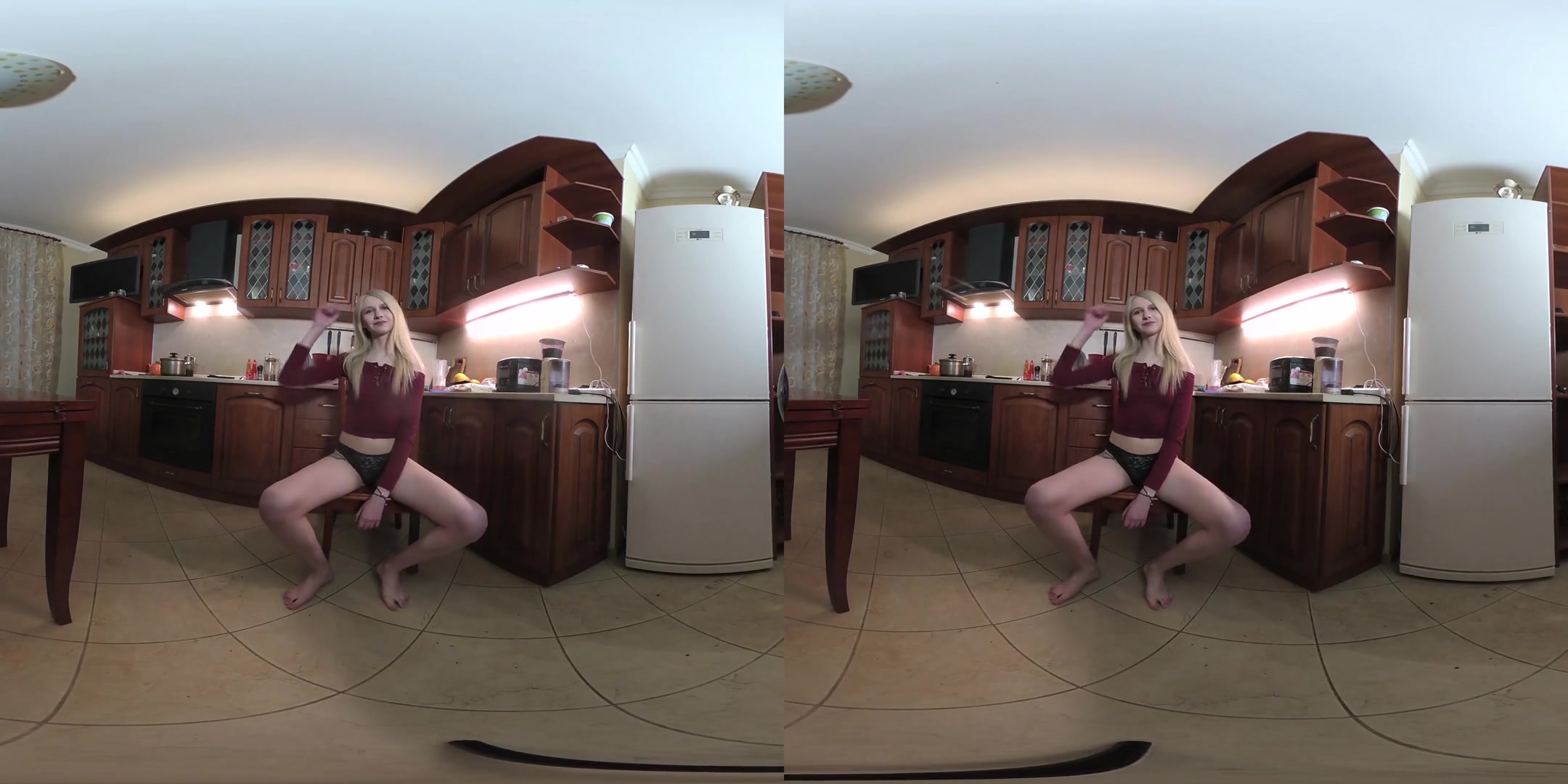 Luisa Gives You A Sexy Strip And Solo - Blonde Amateur in the Kitchen Solo