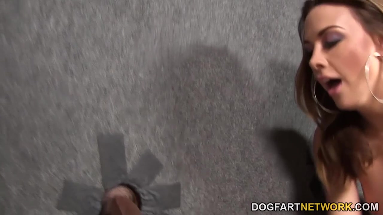Chanel Preston sucks and fucks black gloryhole cock