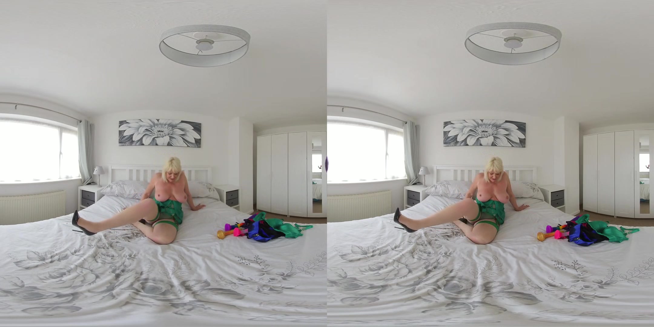 Milf Amy, Lingerie Party; Big Tits Mature Blonde Solo