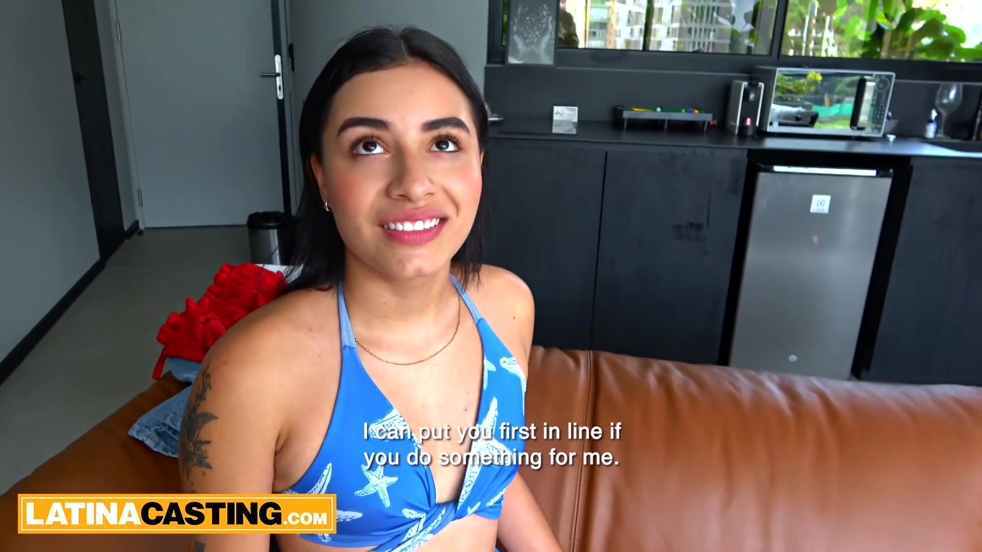Latina Casting - Tattooed Beauty Uses Her Hot Teen Body To Get Ahead