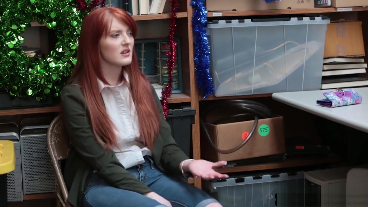 Shoplifting redhead teen 18+ got hard fucked for stealing