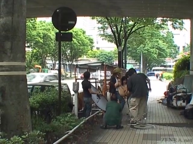 Subtitled Japanese AV star stripped naked in public to orgasm