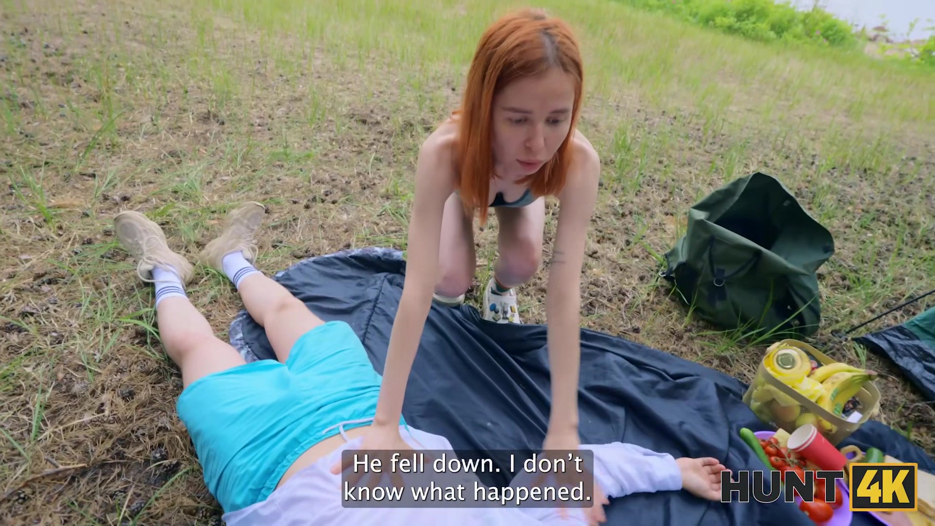 HUNT4K. Young russian slut was fucked by a stranger while her boyfriend was in the tent