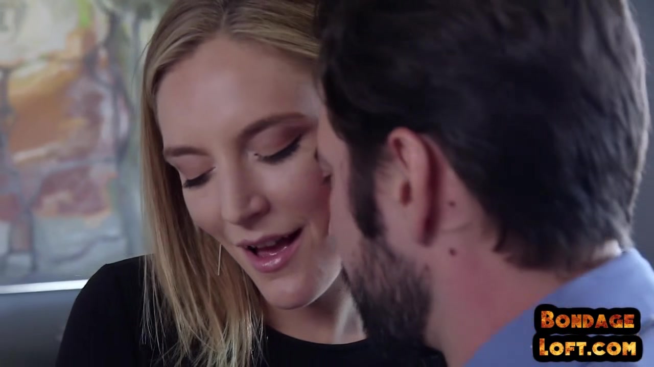 Bondage sub fucked while licking pussy in bdsm threesome