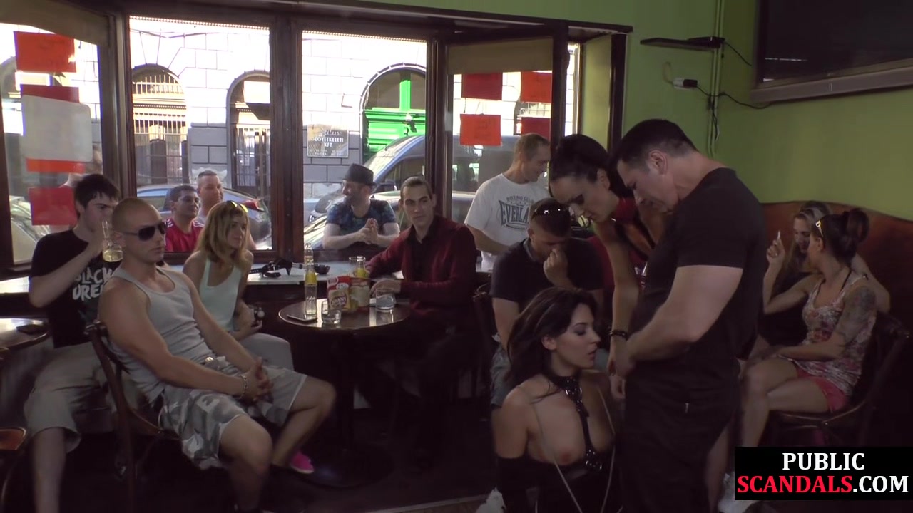 Scandalous nympho slut sucks hard dick at public place