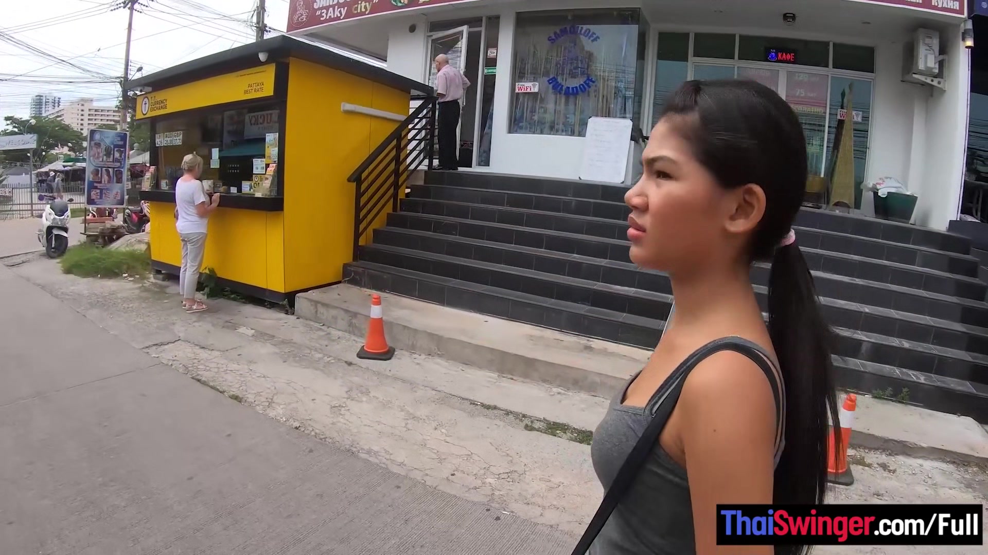 Real amateur Thai teen 18+ cutie fucked after lunch by her temporary boyfriend