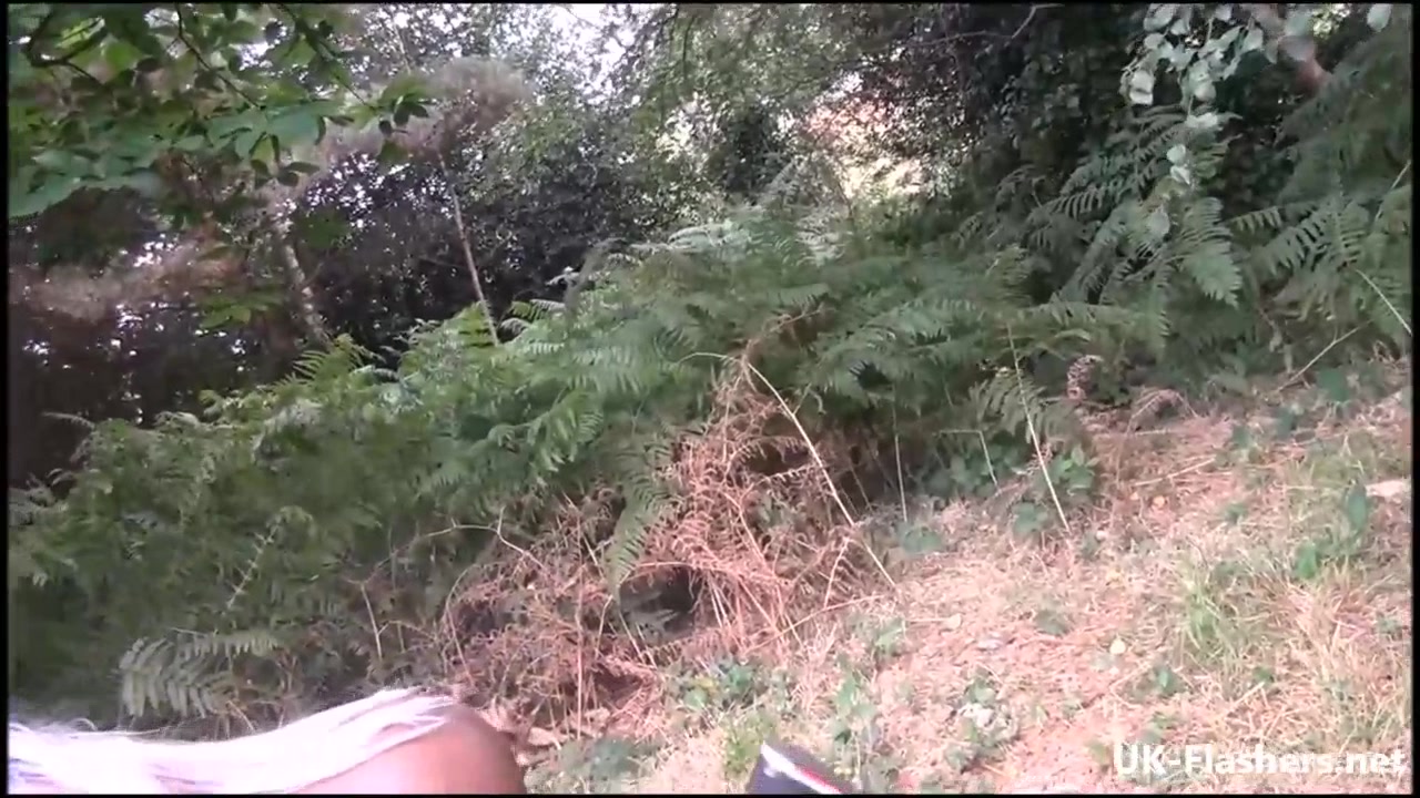 Ebony flashing and outdoor masturbation of busty black babe Bunny having exhibitionist fun outside