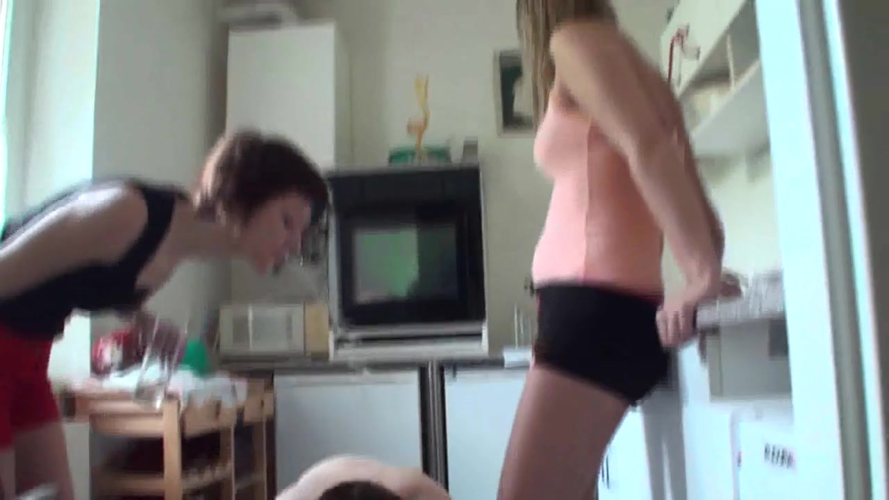 Young ladies playing with their slave in the kitchen by Foot Girls